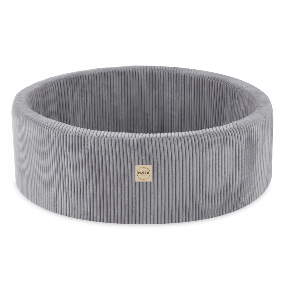 PLUSH NEST Trockenbecken, 90×30 cm, rund, grau, dicker Cord