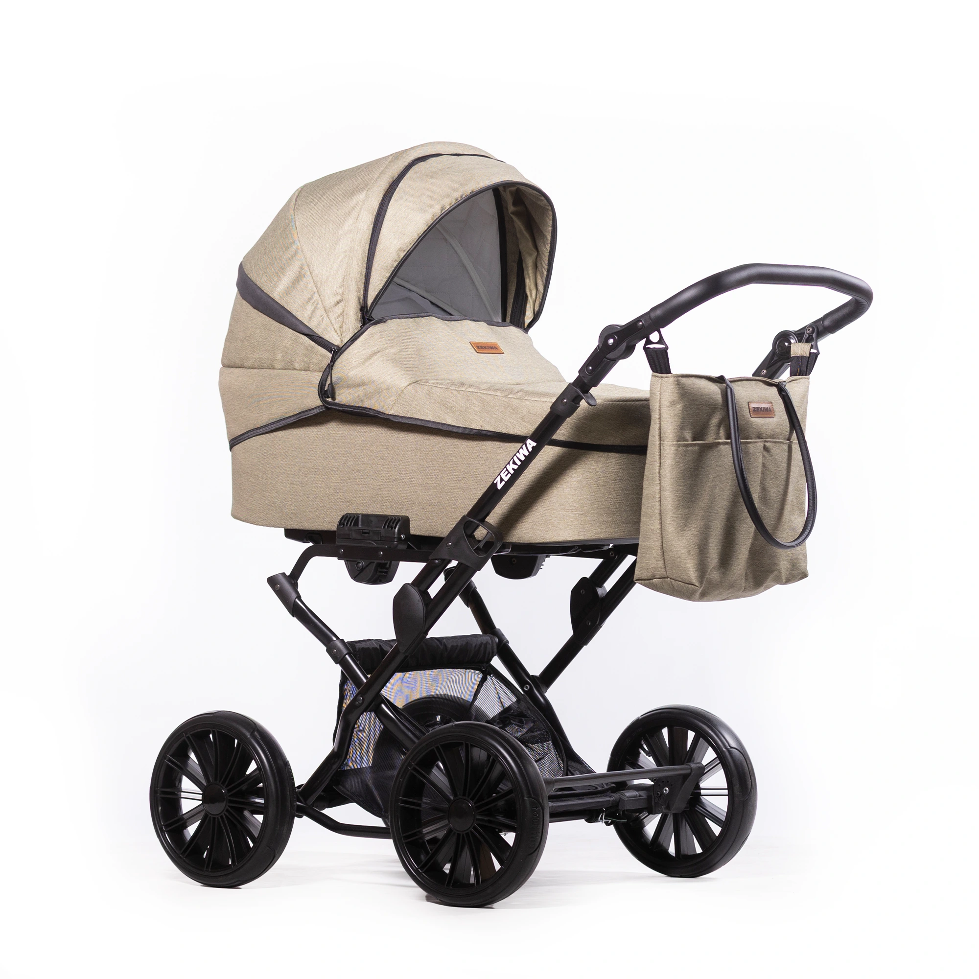 ZEKIWA Kinderwagen Indigo - Erstlingswagen - Babyerstausstattung Touring Max Green Black