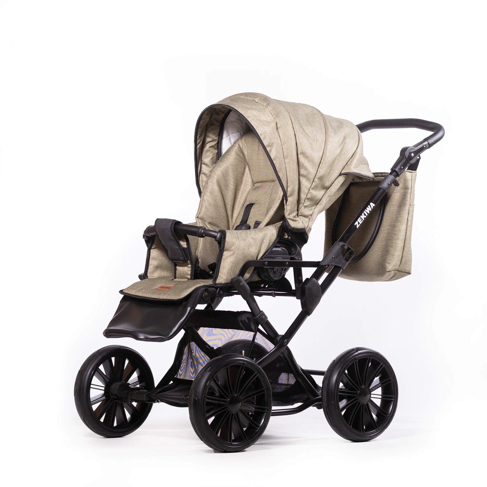 ZEKIWA Kinderwagen Indigo - Erstlingswagen - Babyerstausstattung Touring Max Green Black
