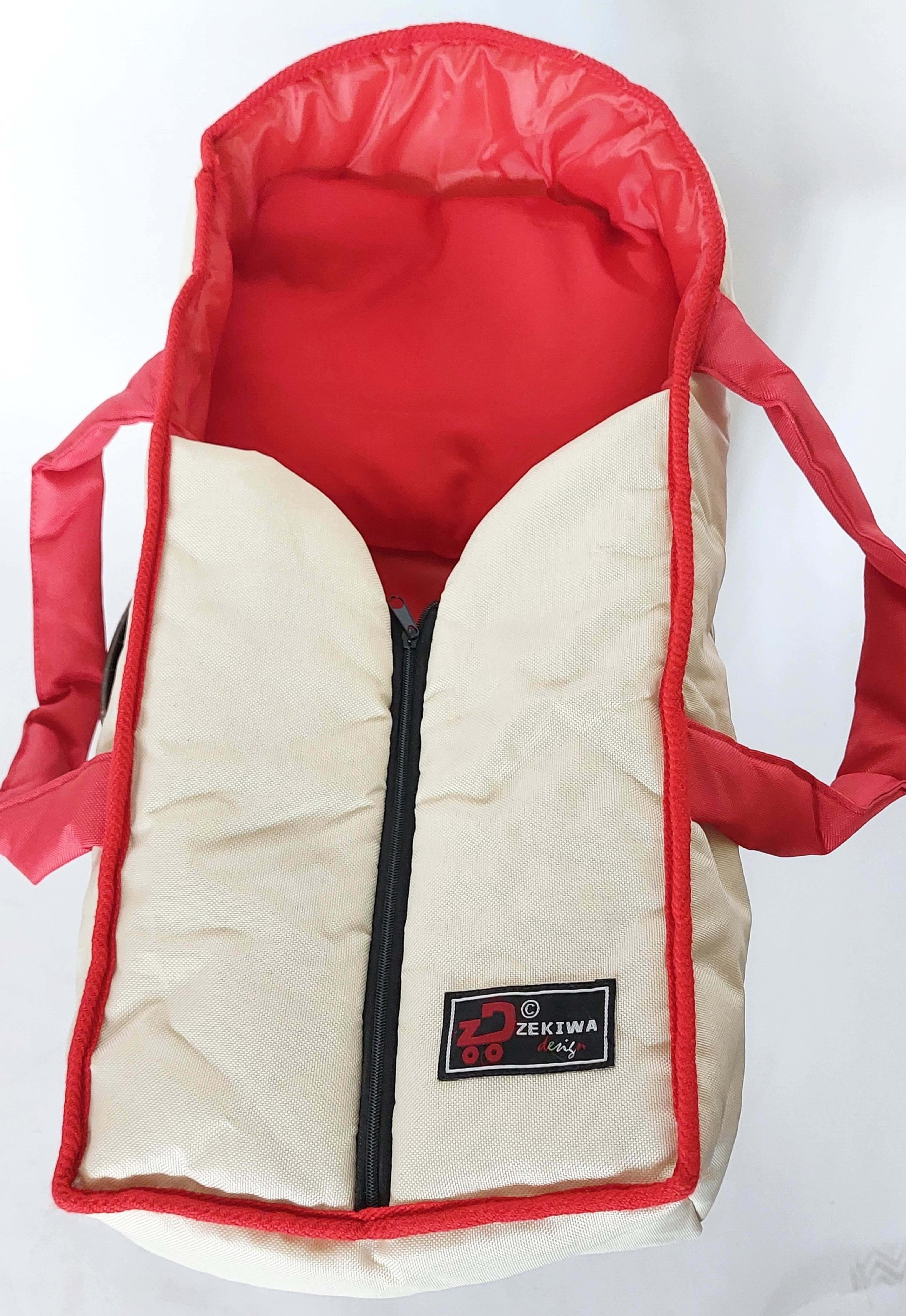 Puppen-Tragetasche Beige-Rot