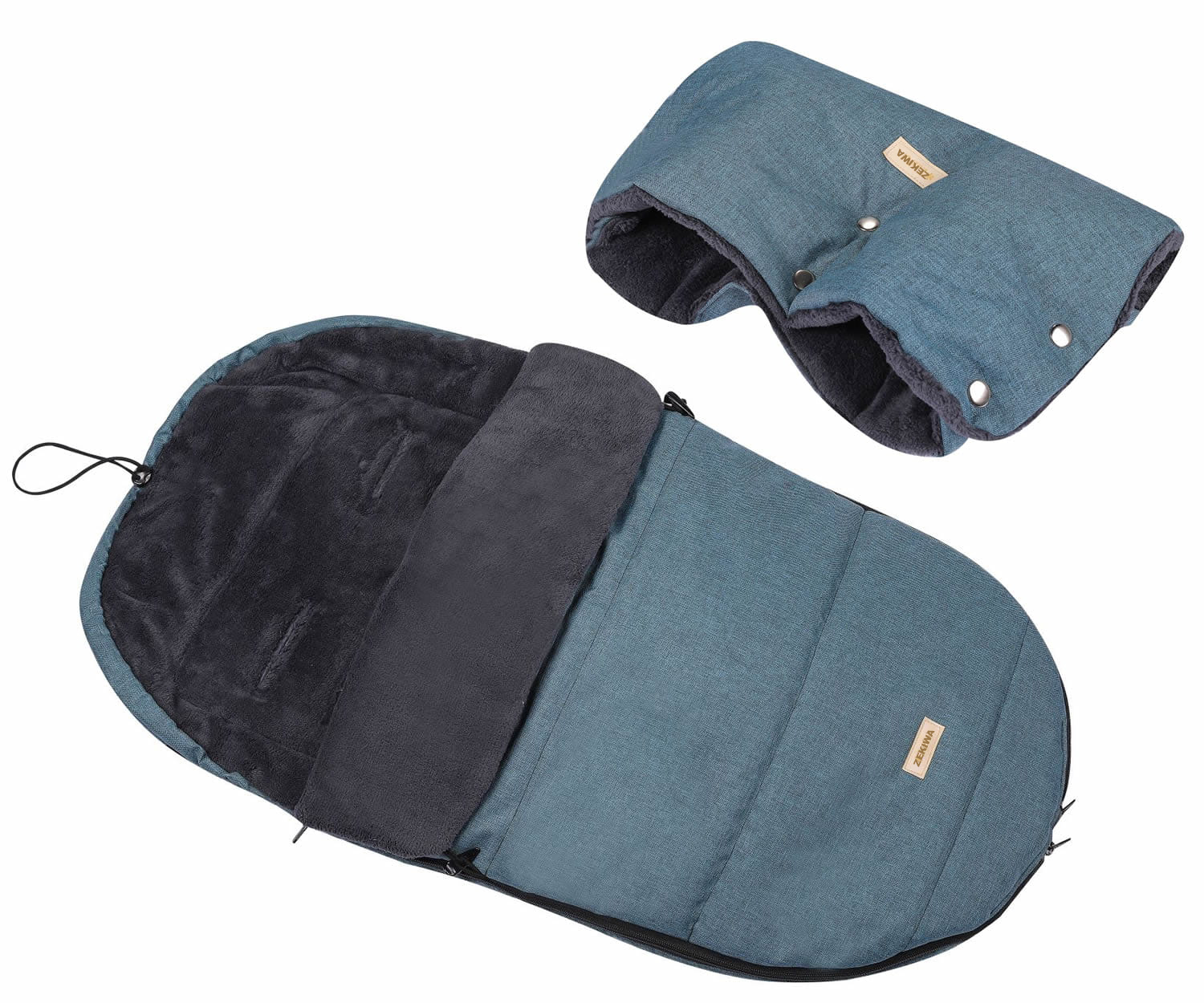 Winterschlafsack für Kinderwagen mit Muff, Koralle