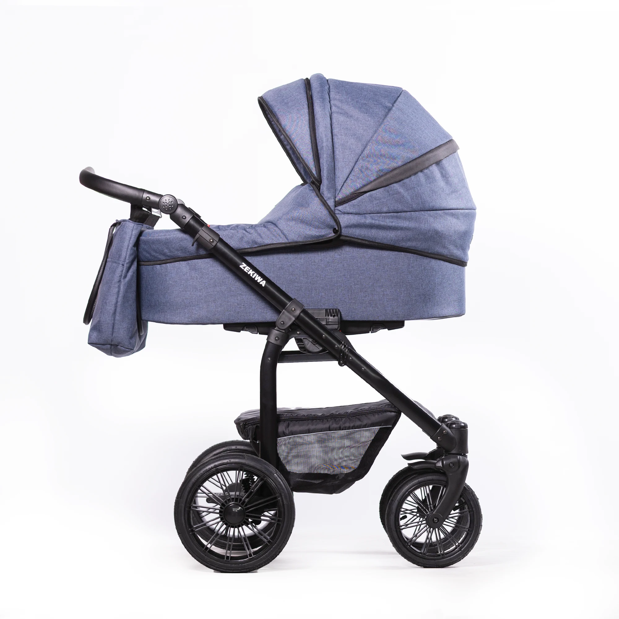 Kinderwagen "Indigo" Saturn Royal 12Zoll & 10Zoll Lufträder - XXL Wanne mit 81cm Liegefläche - inkl. Sportwagenaufsatz und Wickeltasche