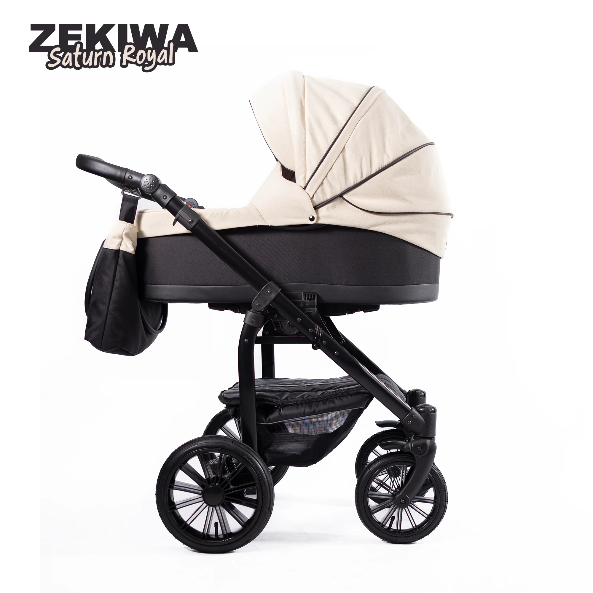 ZEKIWA Probefahrt - Kinderwagen mit 81cm XL Liegefläche | Saturn Royal Beige Black