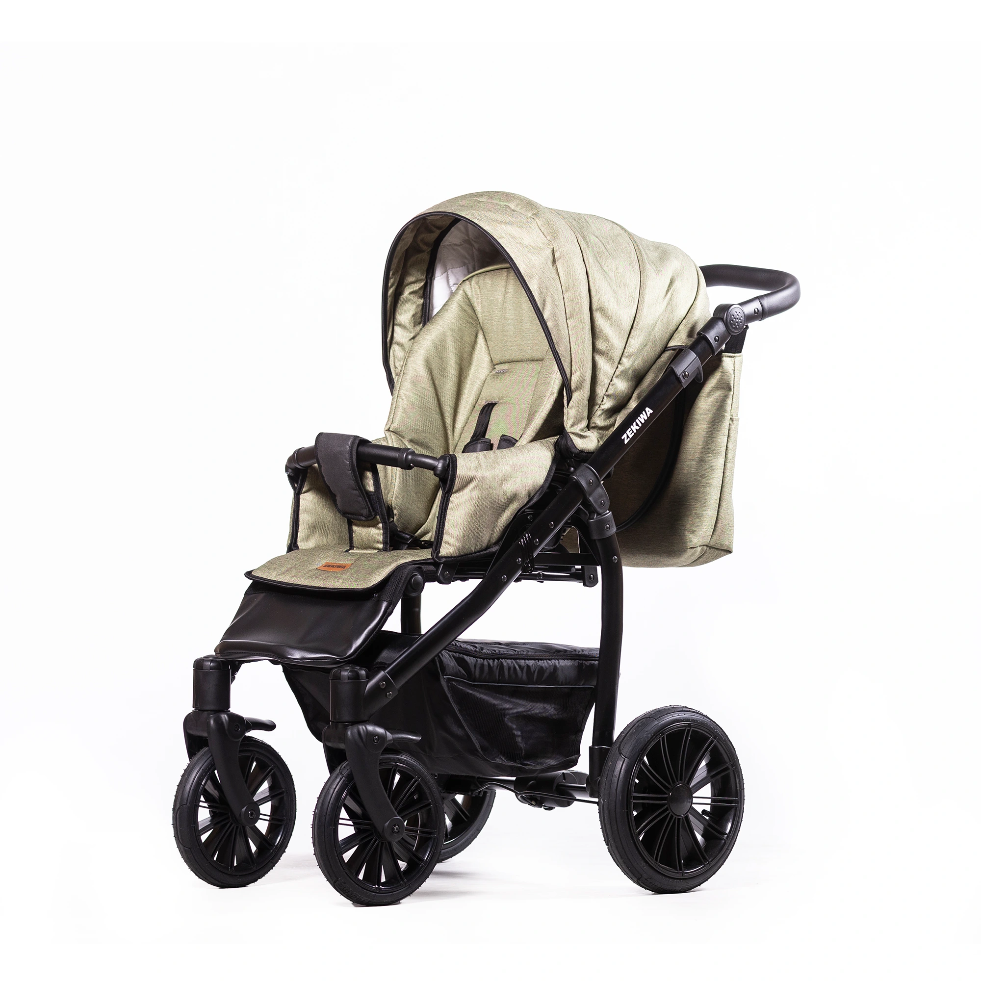 ZEKIWA Kinderwagen Indigo - Erstlingswagen - Babyerstausstattung Touring Max Green Black
