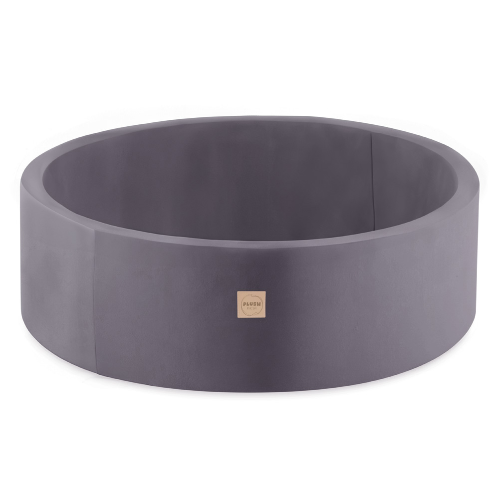 PLUSH NEST Trockenbecken, 90×30 cm, rund, grau, Samt