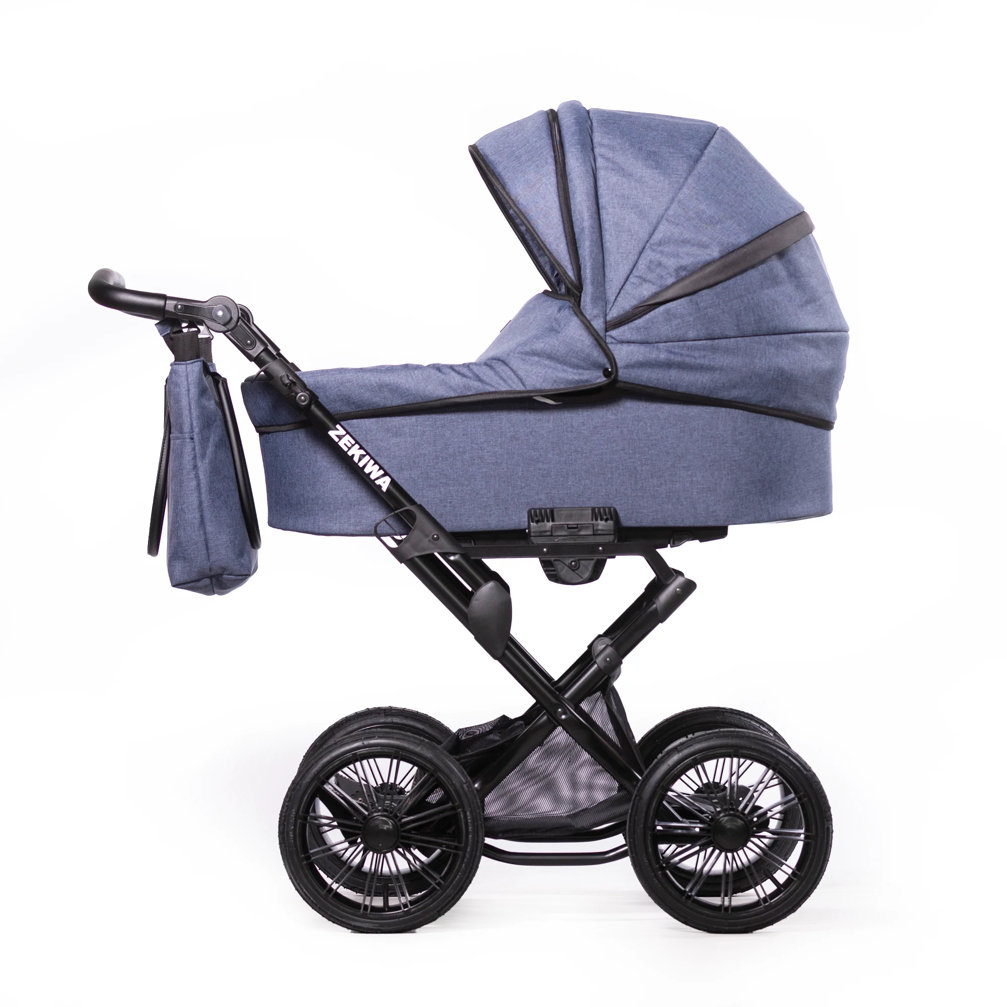 Kinderwagen "Indigo" Konfigurationswagen Saturn Royal / Touring Max - XXL Wanne mit 81cm Liegefläche - inkl. Sportwagenaufsatz und Wickeltasche