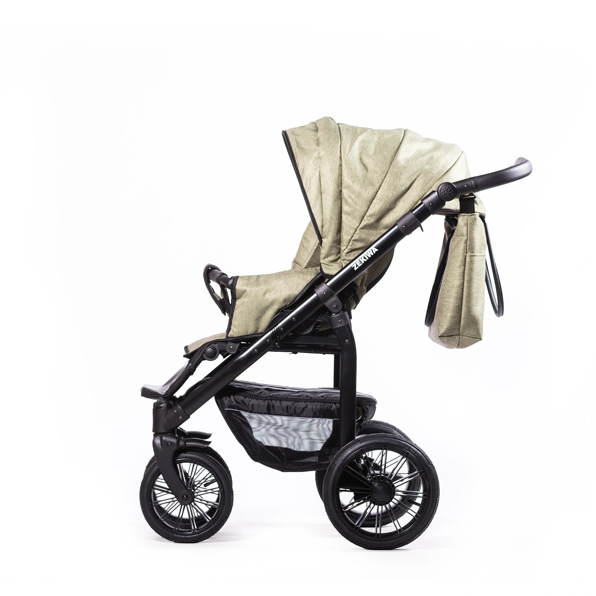 ZEKIWA Kinderwagen Indigo - Erstlingswagen - Babyerstausstattung Touring Max Green Black