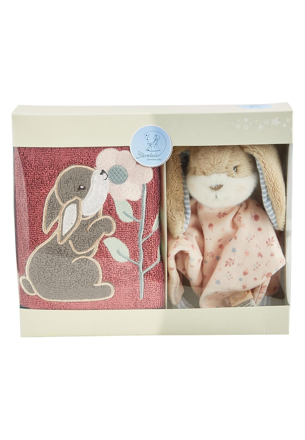 Geschenk-Set zur Geburt Hase Hanni -perlrosa 