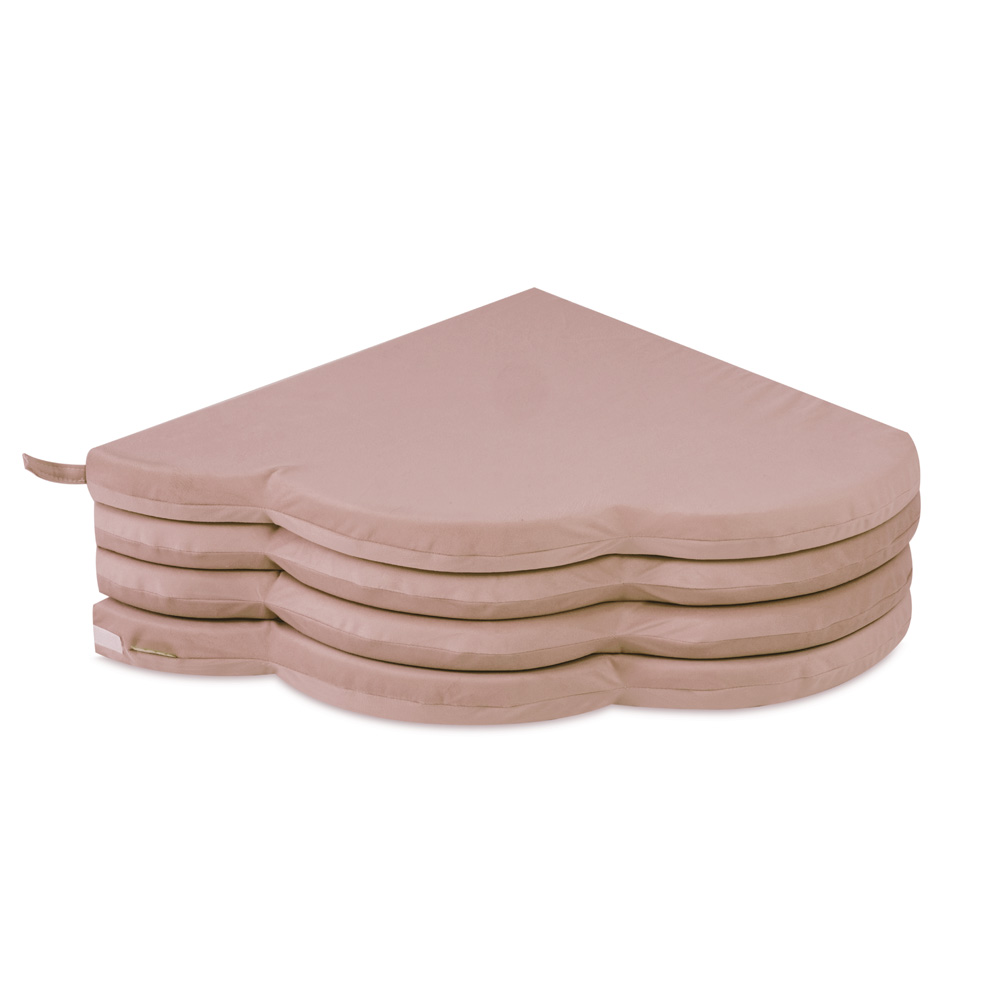 PLUSH NEST Fußmatte, 120 x 120 x 5 cm, Blumenmuster, Gold (Beige), Samt