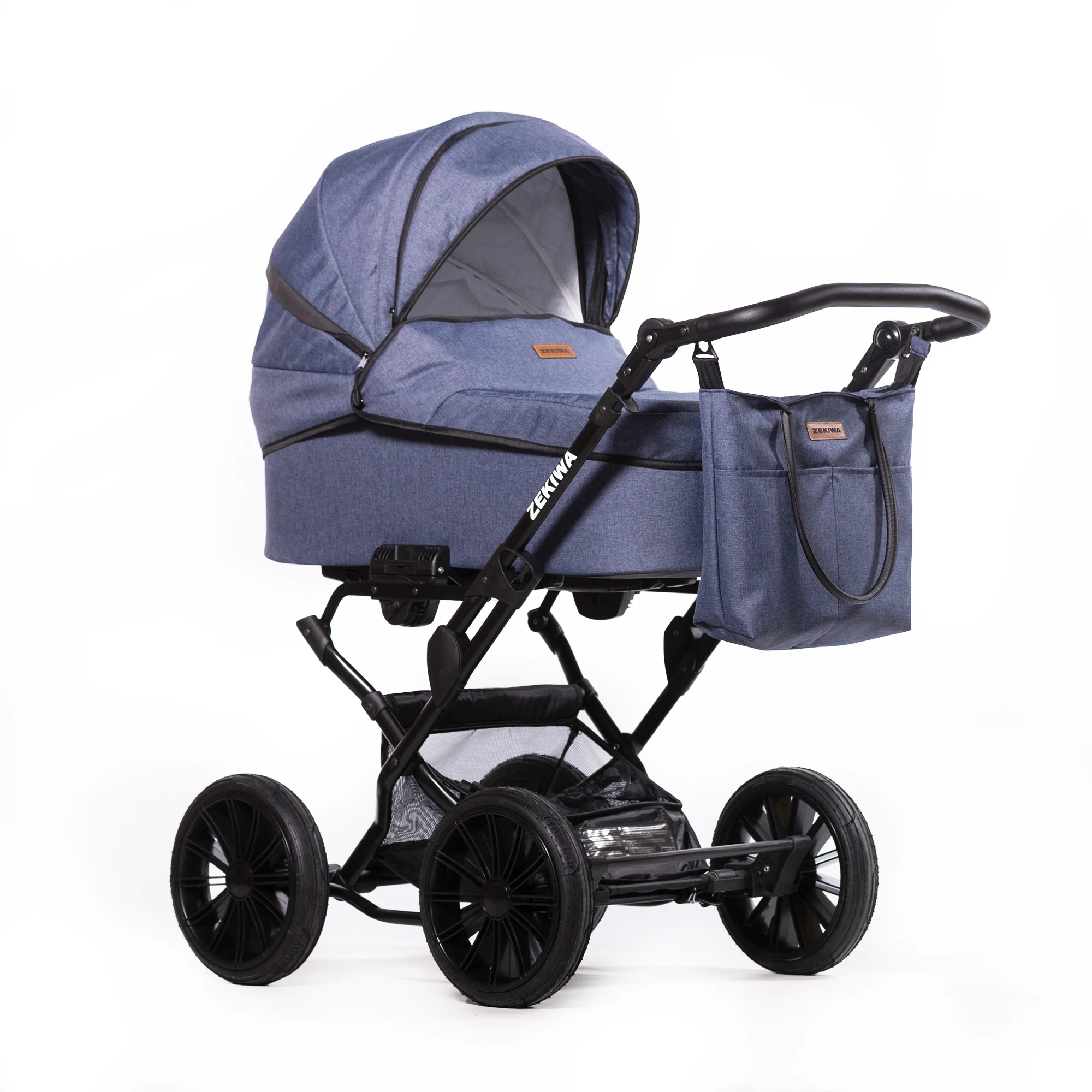 Kinderwagen "Indigo" Konfigurationswagen Saturn Royal / Touring Max - XXL Wanne mit 81cm Liegefläche - inkl. Sportwagenaufsatz und Wickeltasche