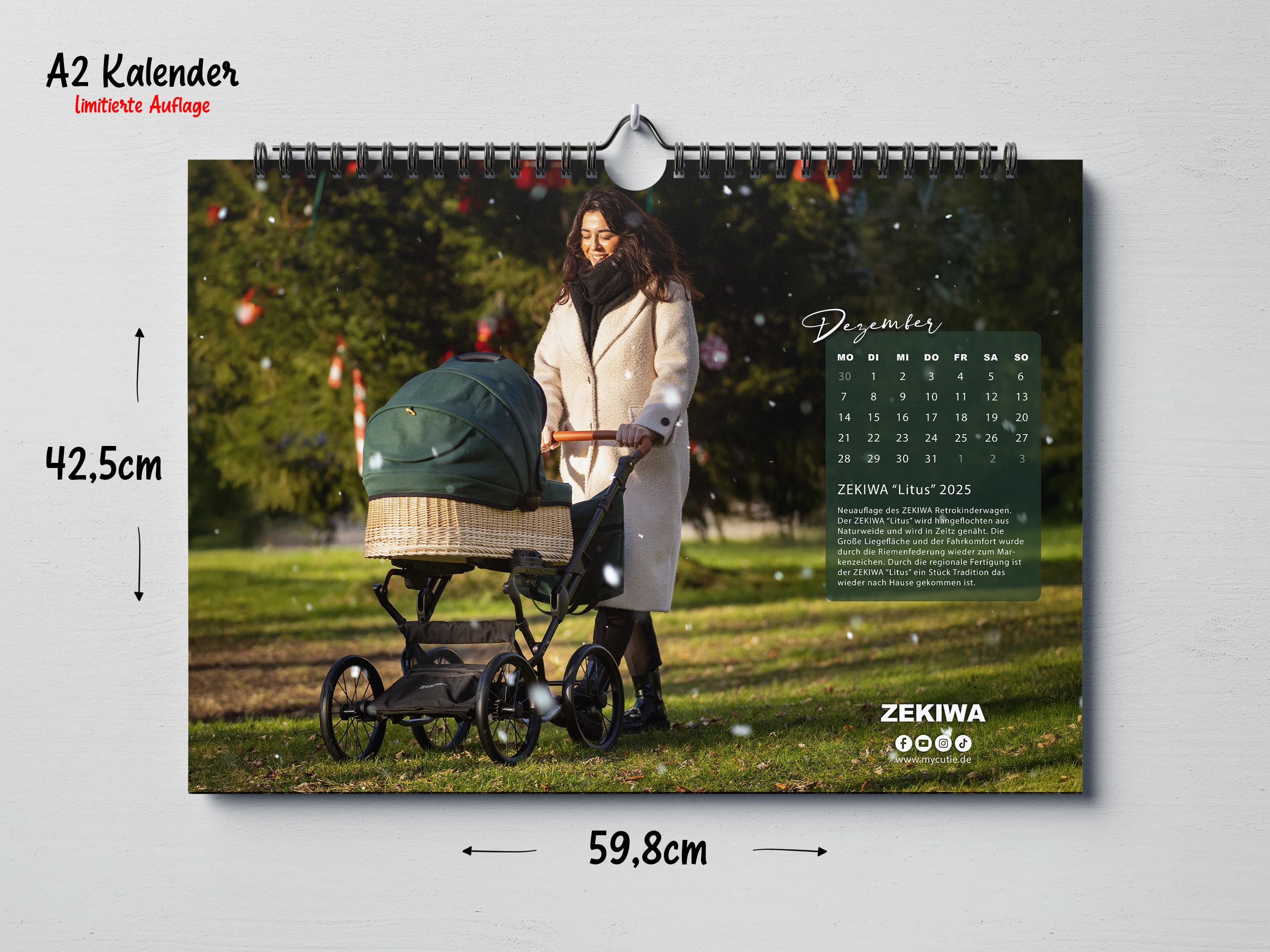 ZEKIWA Kultkalender 2026 mit 12 Exklusiven Bildern und Kinderwagen Damals wie heute