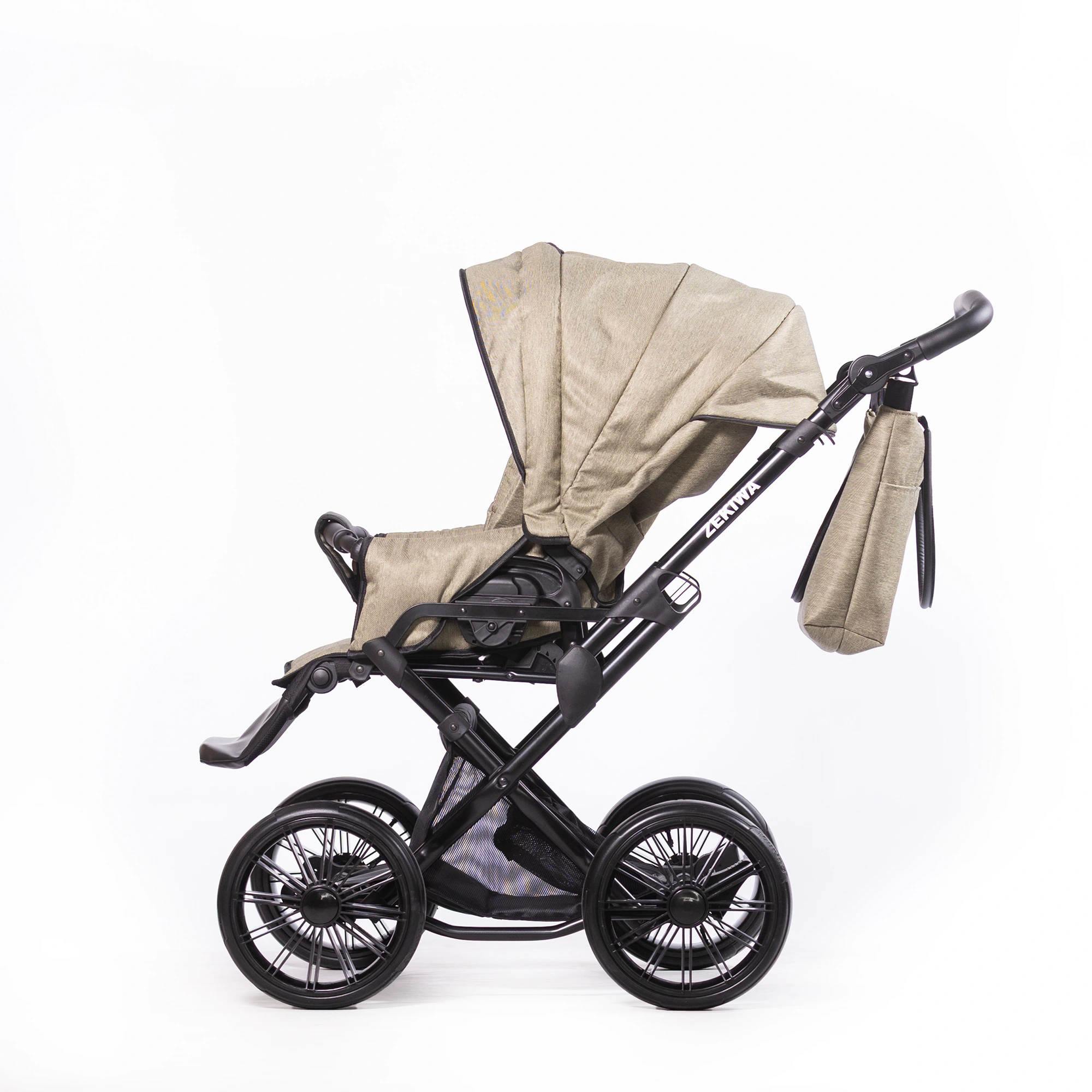 ZEKIWA Kinderwagen Indigo - Erstlingswagen - Babyerstausstattung Touring Max Green Black