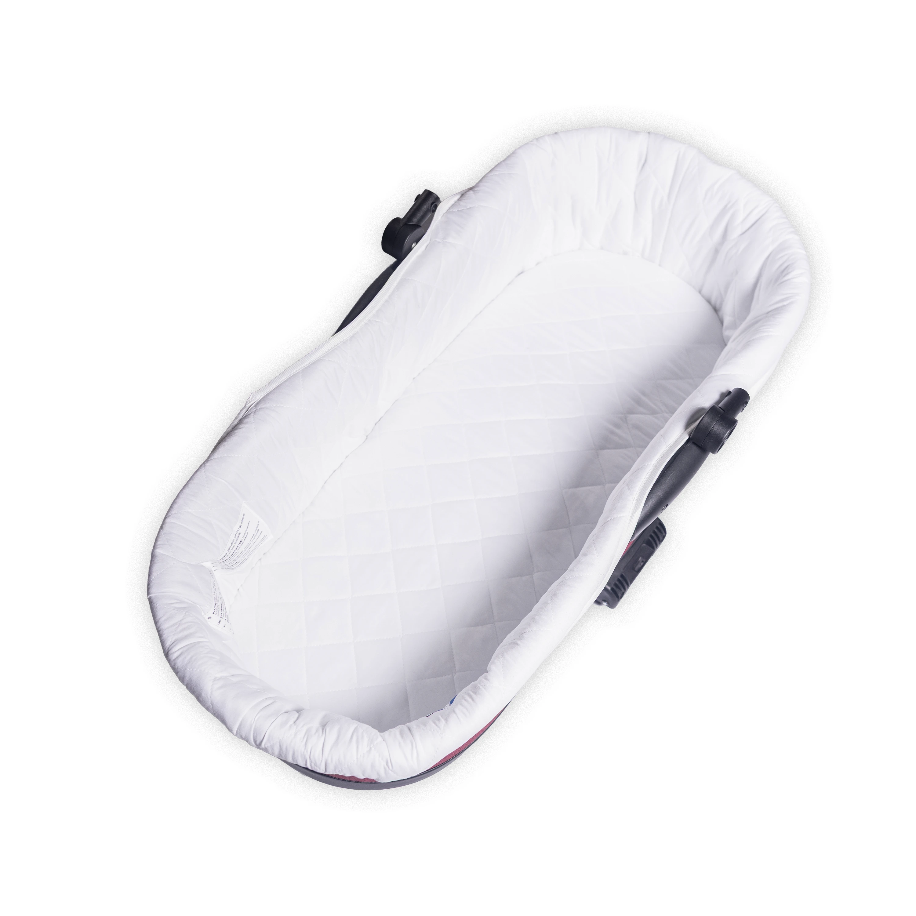 Nestchen & Matratze für ZEKIWA Kinderwagen – Weiß, abgesteppt (Liegefläche von 81 cm)