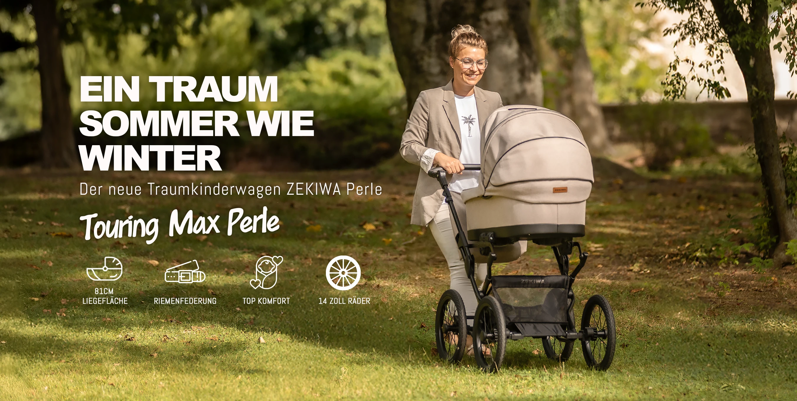 ZEKIWA Kinderwgen perle - ein Traum Sommer wie Winter