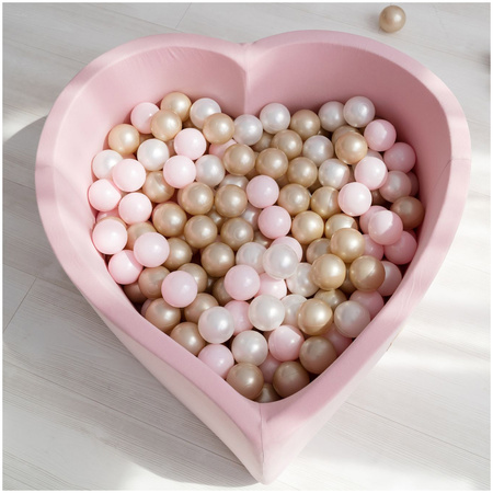 Bälle für Bällebad, 200er Set: pearl, gold, light pink, 6 cm,