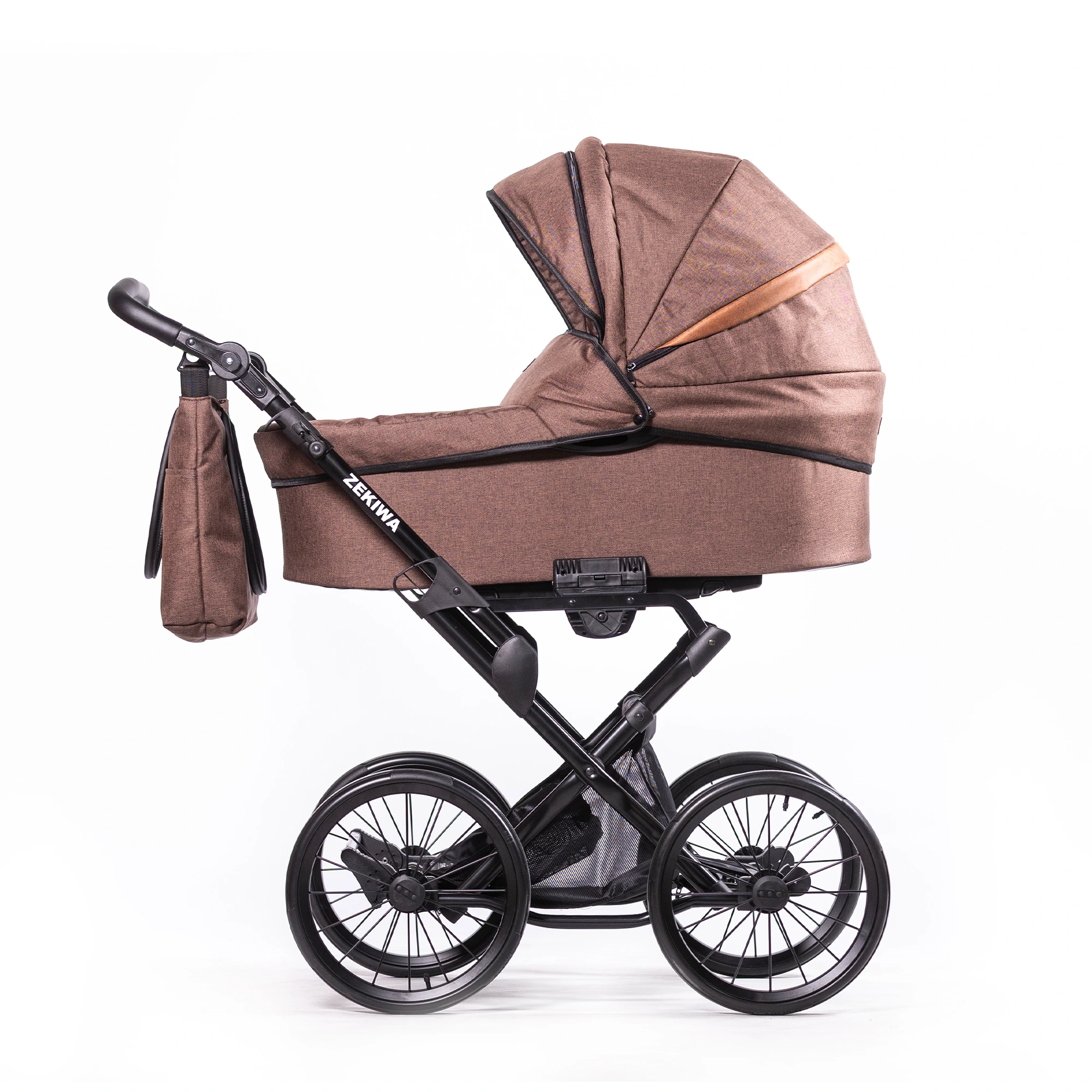 Kinderwagen "Cookie" Touring Max 14Zoll Gelräder - XXL Wanne mit 81cm Liegefläche - inkl. Sportwagenaufsatz und Wickeltasche