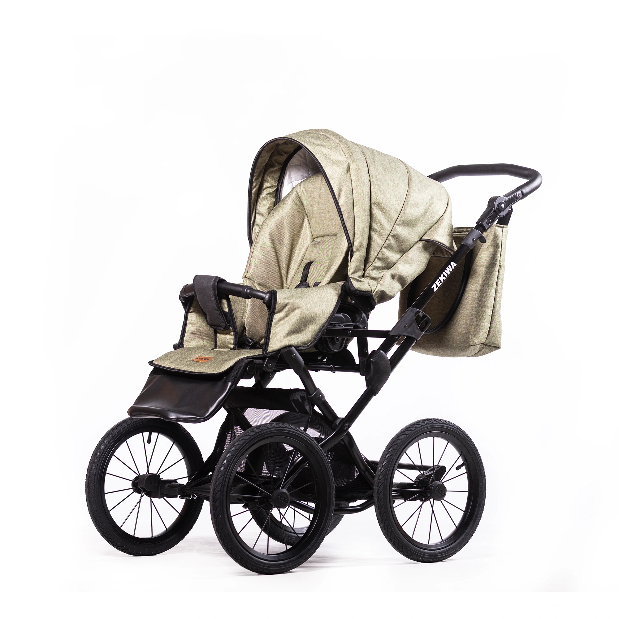 ZEKIWA Kinderwagen Indigo - Erstlingswagen - Babyerstausstattung Touring Max Green Black