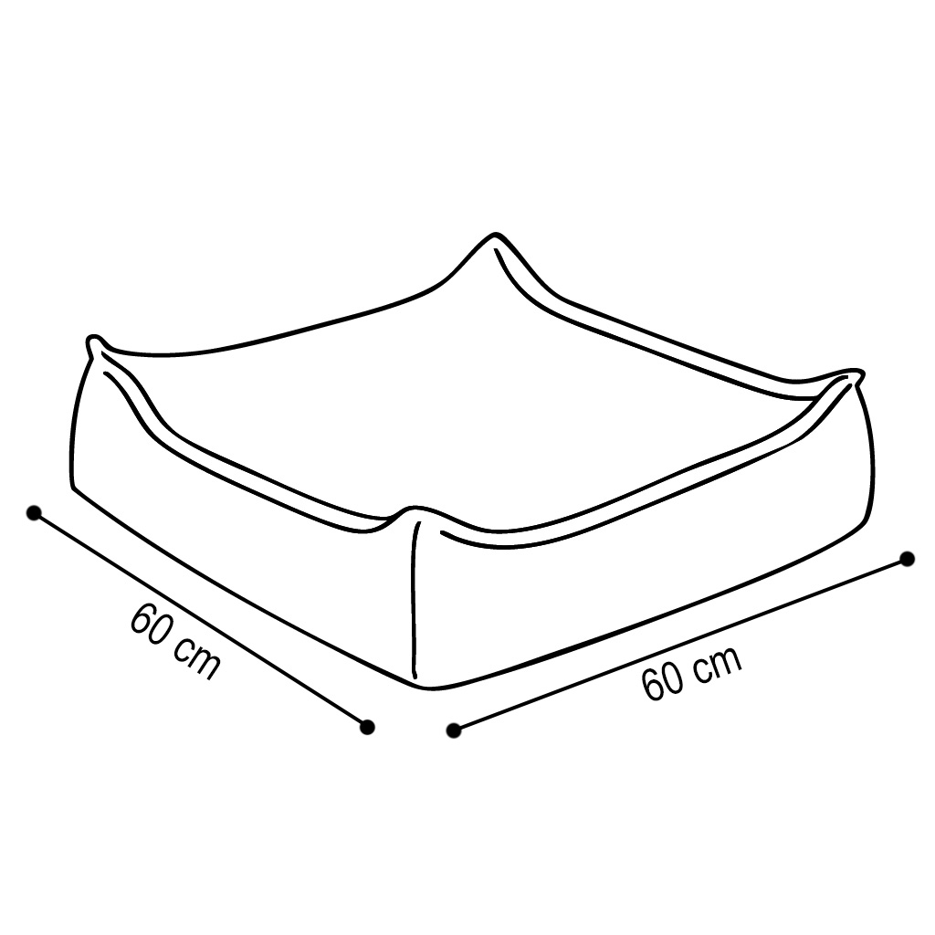 PLUSH NEST - Bodenkissen, 60×60 cm, blau, Premium-Cord 