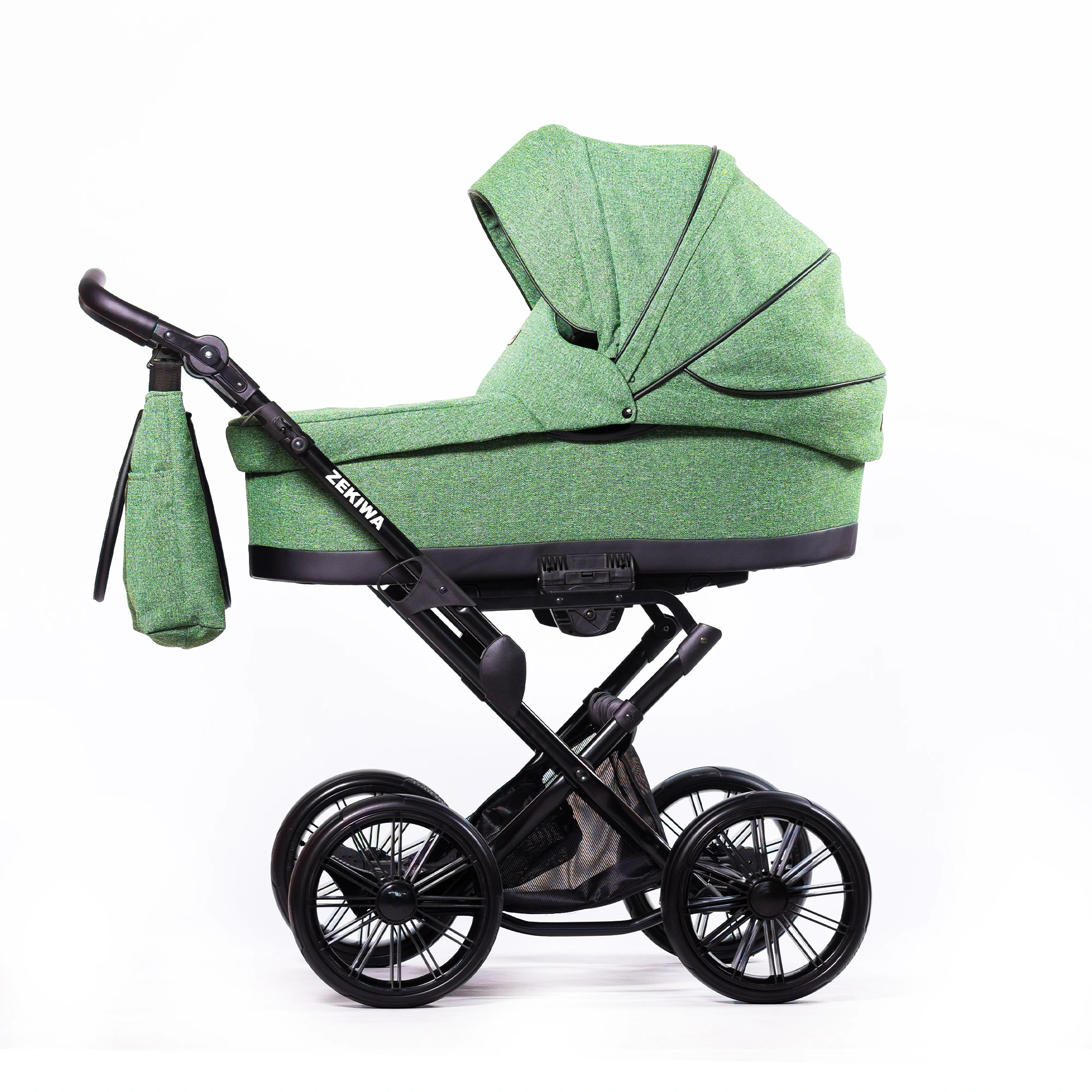 Kinderwagen "Flora" Touring Max 12Zoll Lufträder - XXL Wanne mit 81cm Liegefläche - inkl. Sportwagenaufsatz und Wickeltasche