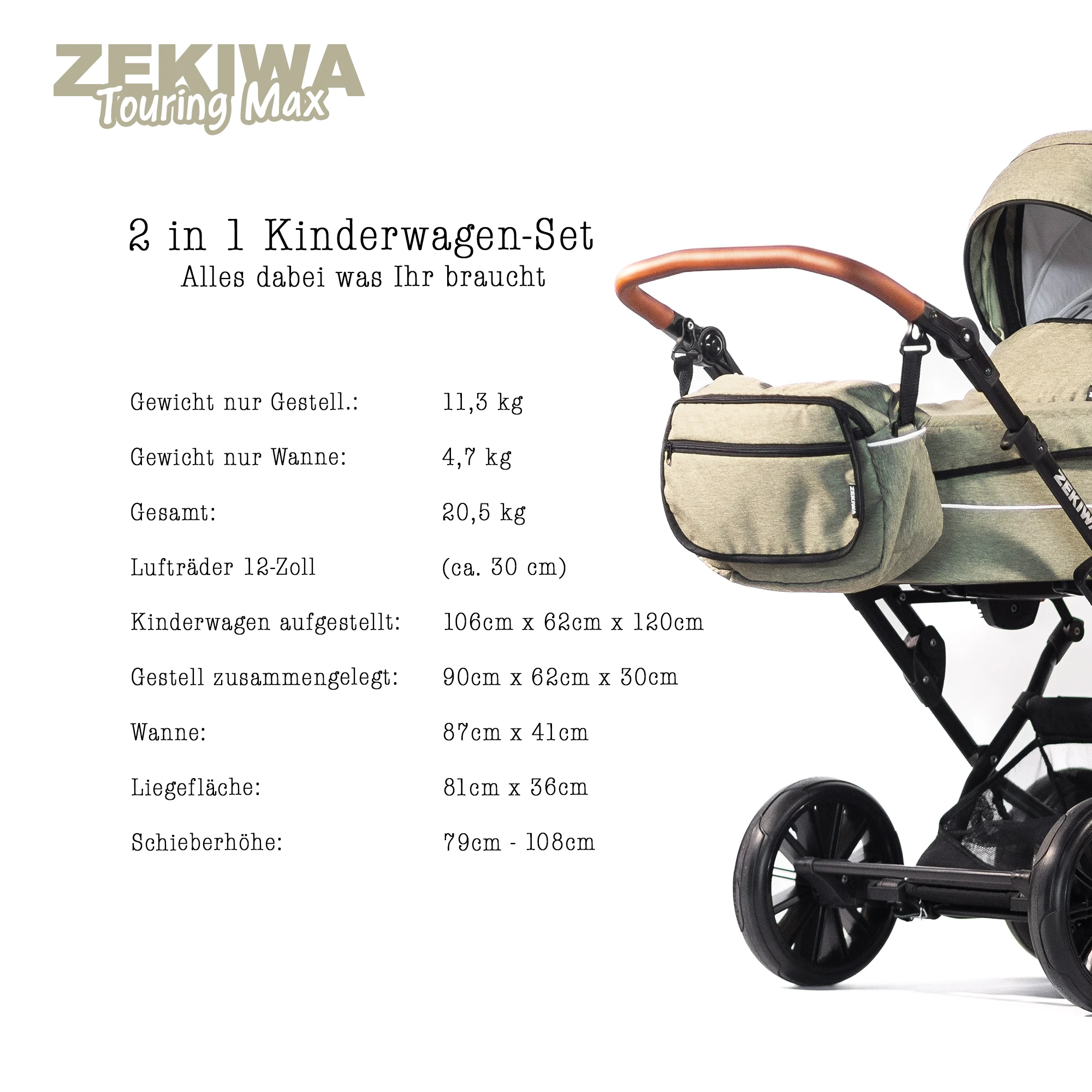ZEKIWA Touring Max 2 in 1 Kinderwagen 