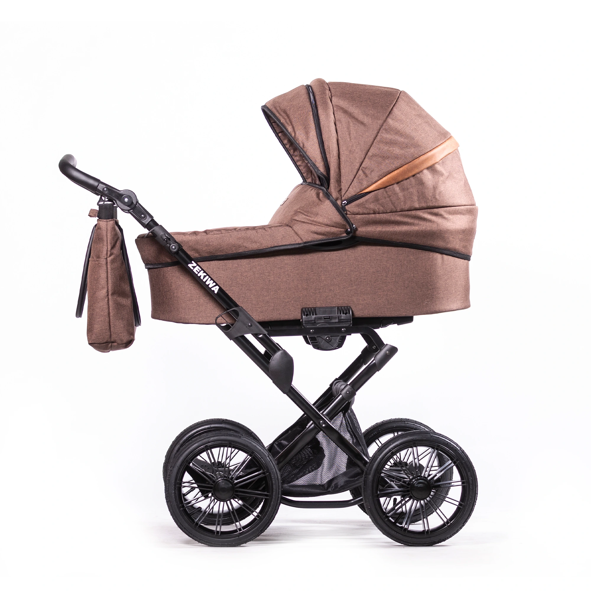 Kinderwagen "Cookie" Touring Max 12Zoll Lufträder - XXL Wanne mit 81cm Liegefläche - inkl. Sportwagenaufsatz und Wickeltasche